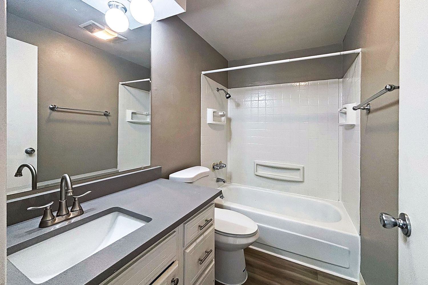 Bathroom with new tub and vanity